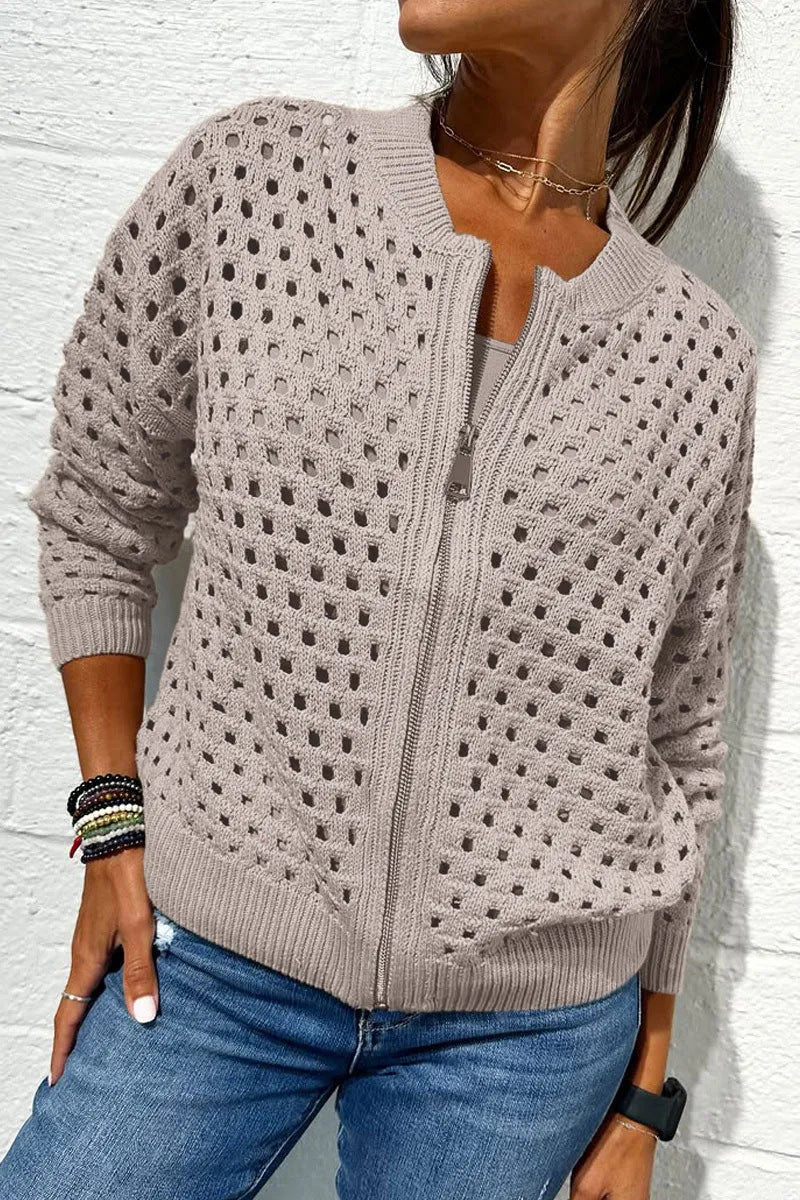 Cardigan Femme Zippé