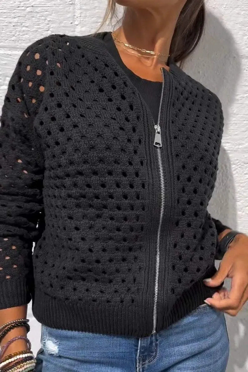 Cardigan Femme Zippé