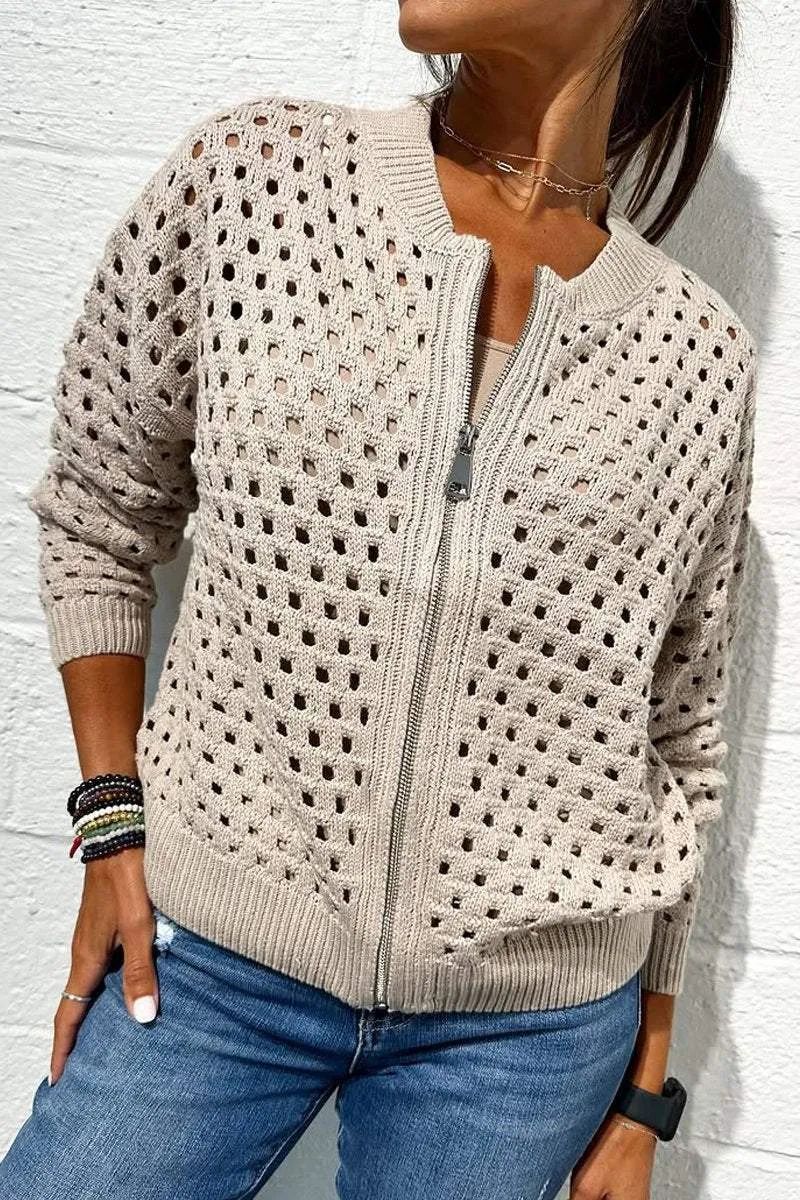 Cardigan Femme Zippé